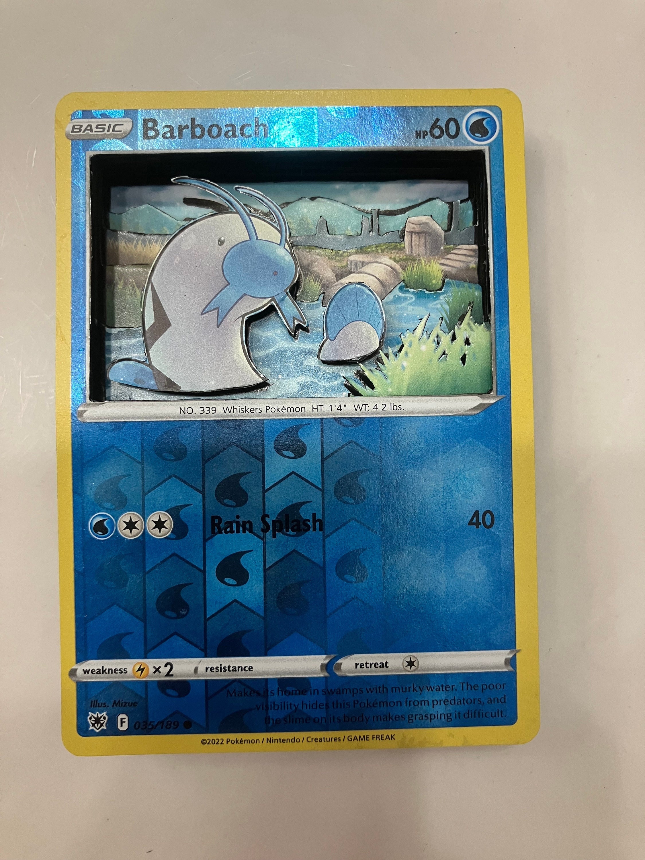 Custom Altered PKMN TCG Trading Cards 3D Pokemon Card - Barboach - 035/189  Reverse Holo SWSH Sword & Shield Astral Radiance Singles Set - Etsy