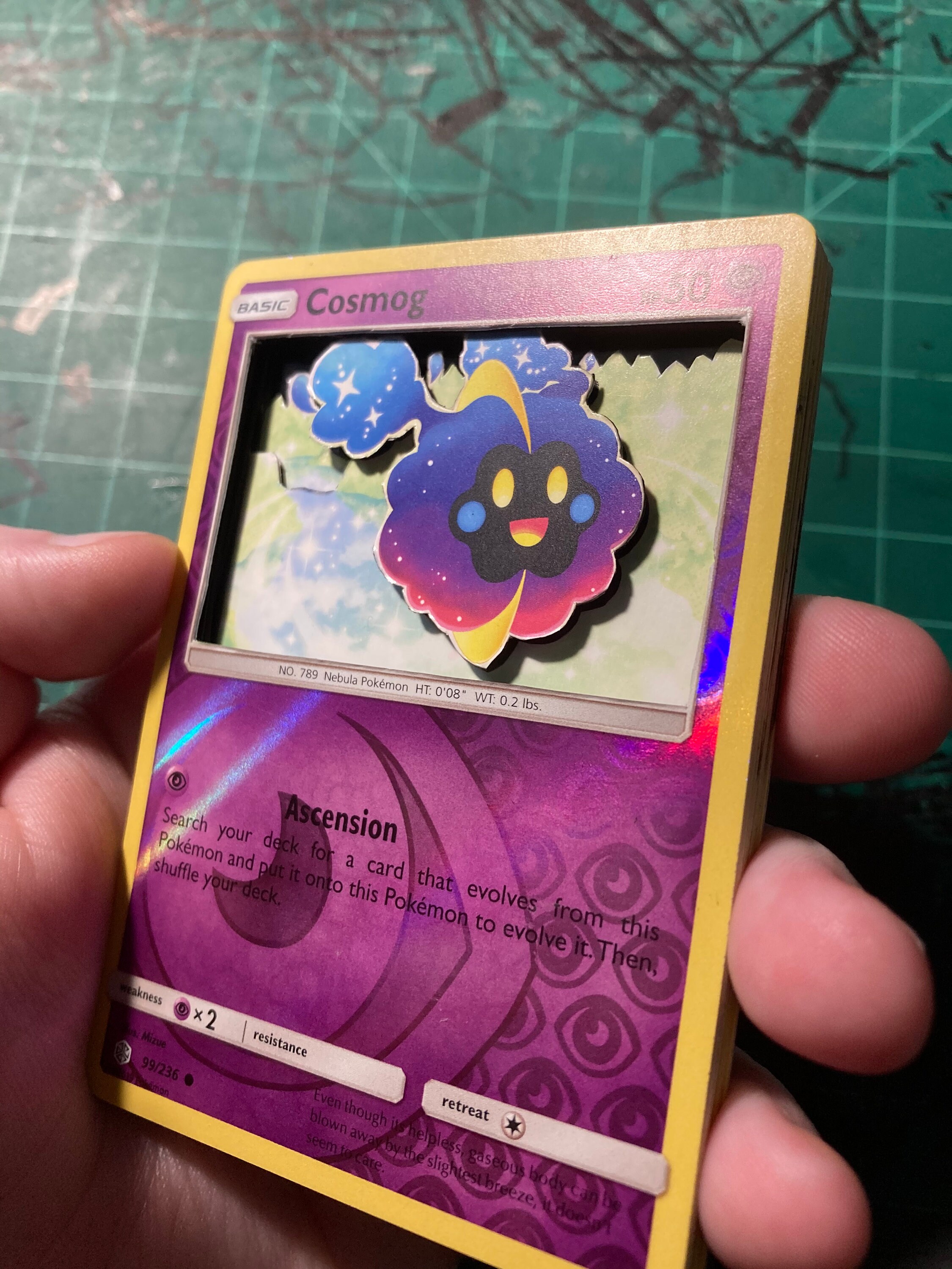 3D Pokemon Card Cosmog 99/236 Reverse Holo Etsy