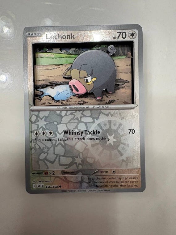 lechonk pokemon card Custom Altered PKMN TCG Trading Cards 3D Pokemon Card