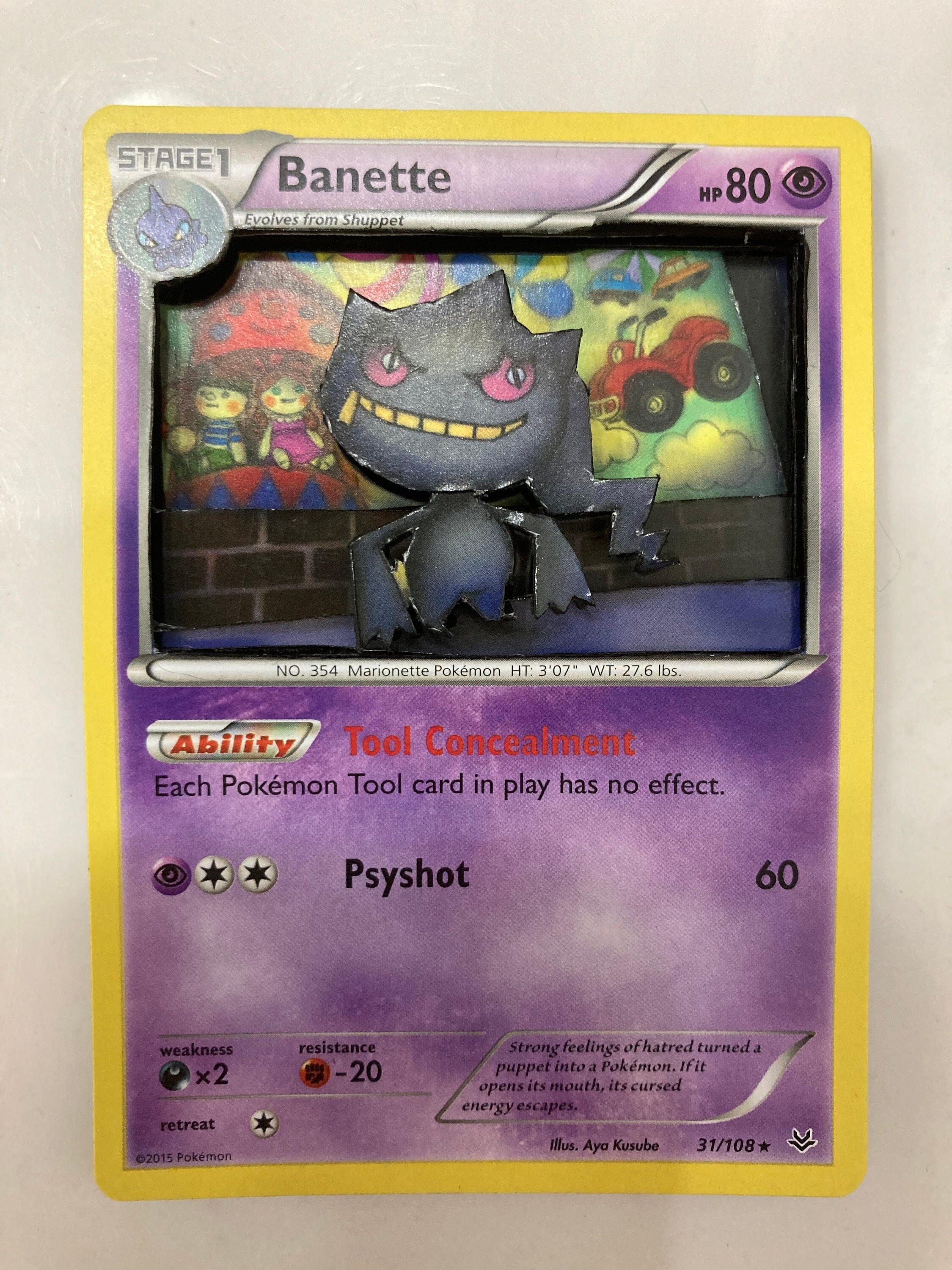 Custom Altered PKMN TCG Trading Cards 3D Pokemon Card - Banette 31/108 XY  Roaring Skies Singles Singles Set - Etsy