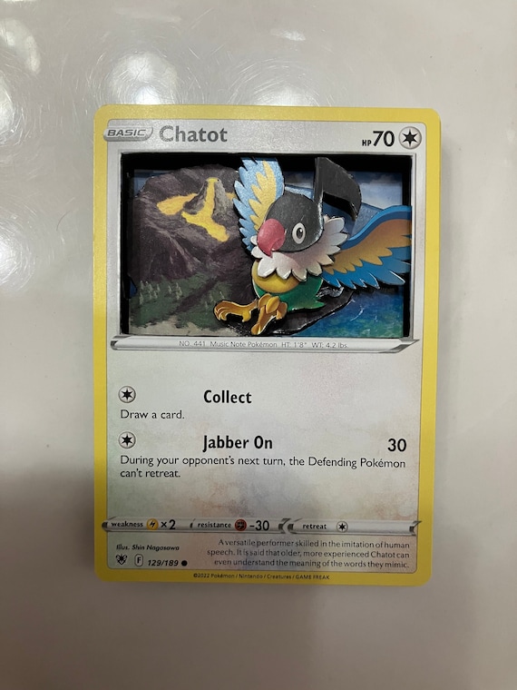 Buy Custom Altered PKMN TCG Trading Cards 3D Pokemon Card - Chatot -  129/189 SWSH Sword & Shield Astral Radiance Singles Set Online in India -  Etsy