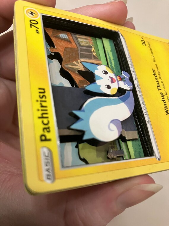 Custom Altered PKMN TCG Trading Cards 3D Pokemon Card - Pachirisu - 052/172  Sword & Shield SWSH Brilliant Stars Singles Set - Etsy