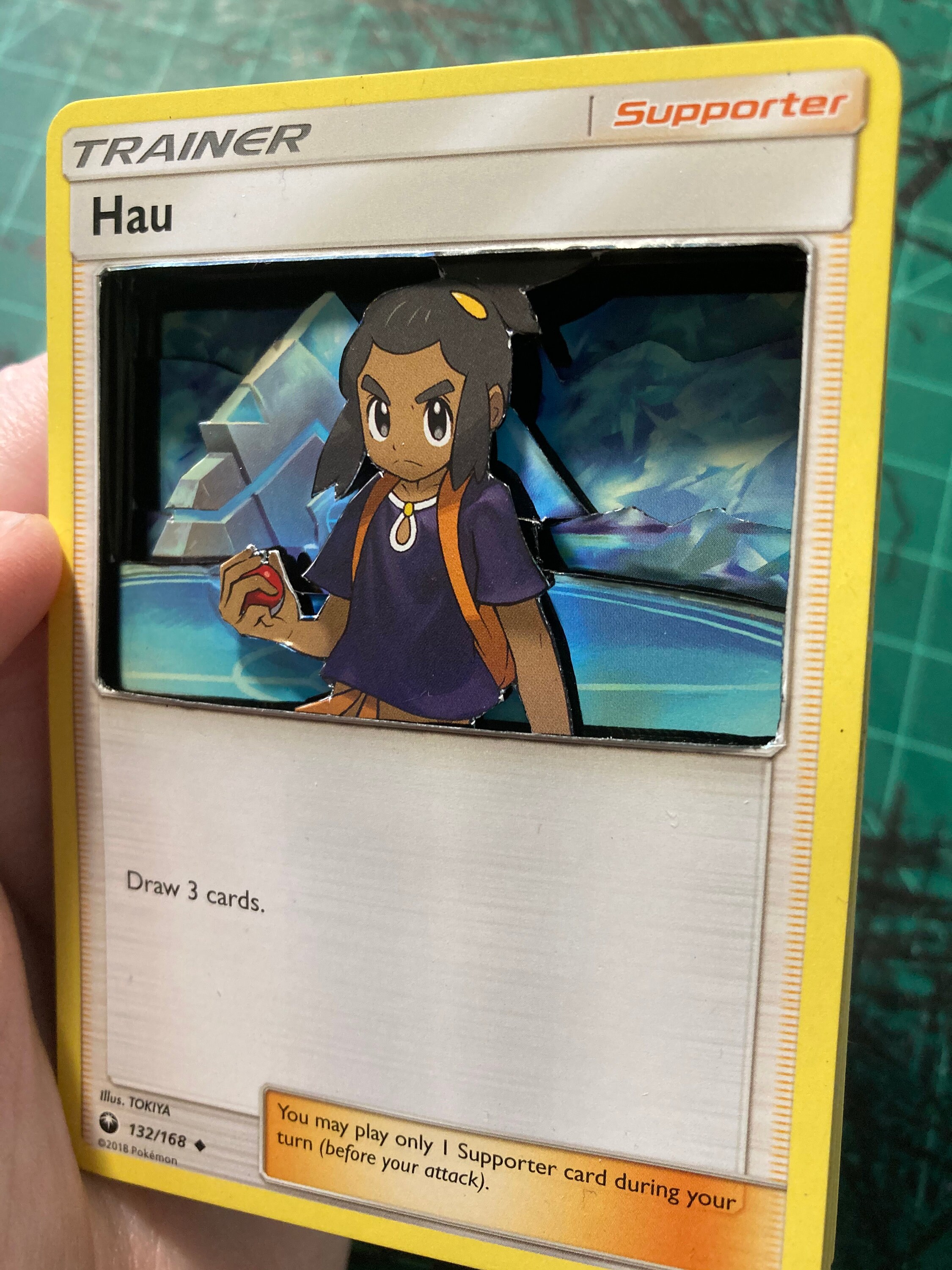Custom Altered PKMN TCG Trading Cards 3D Pokemon Card - Hau 132/168 Sun &  Moon Celestial Storm Singles Set - Etsy