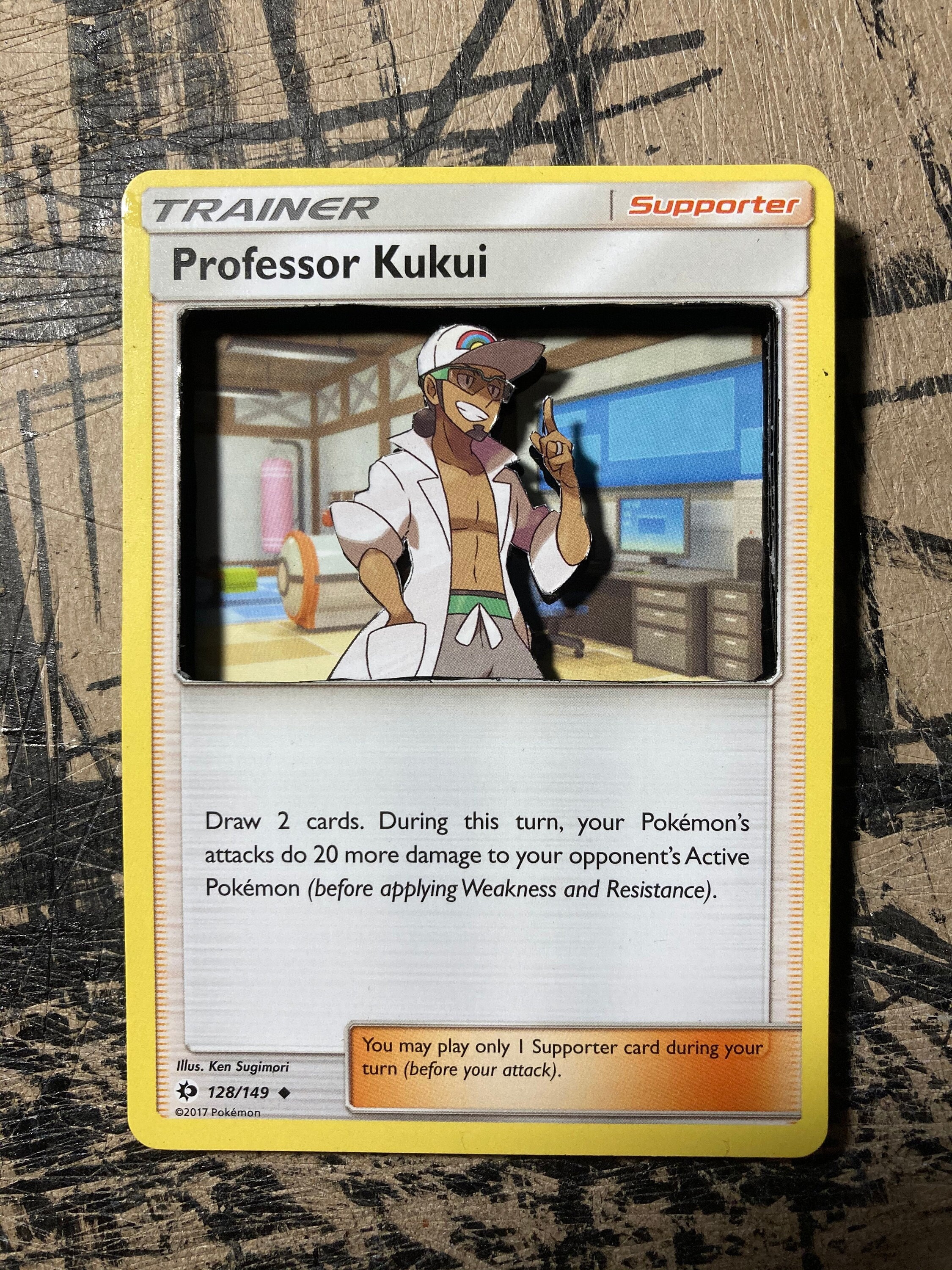 Custom Altered PKMN TCG Trading Cards 3D Pokemon Card - Professor Kukui  128149 Sun & Moon (base Set) Singles Set - Etsy