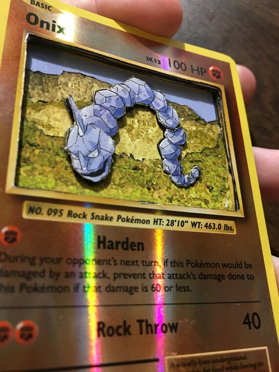 3d Pokemon Card Onix 61 108 Reverse Holo Etsy 3d Pokemon Card Onix 61 108 Reverse Holo Etsy