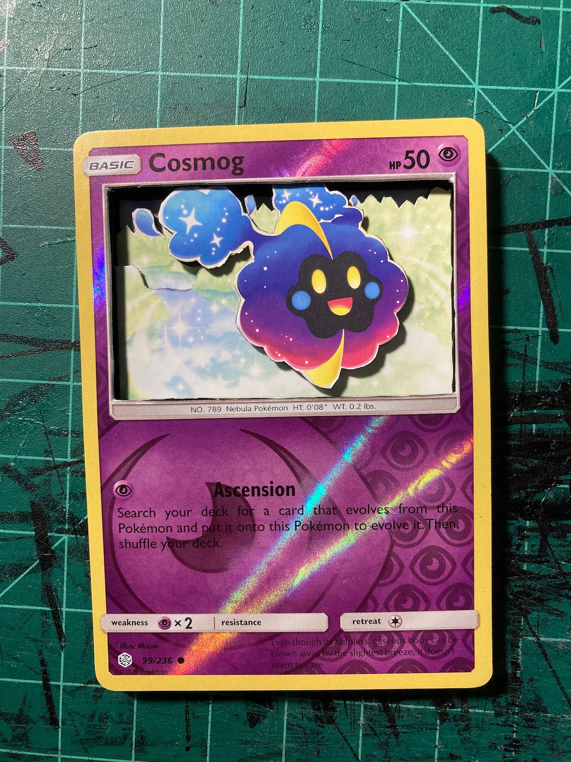 3D Pokemon Card Cosmog 99/236 Reverse Holo Etsy