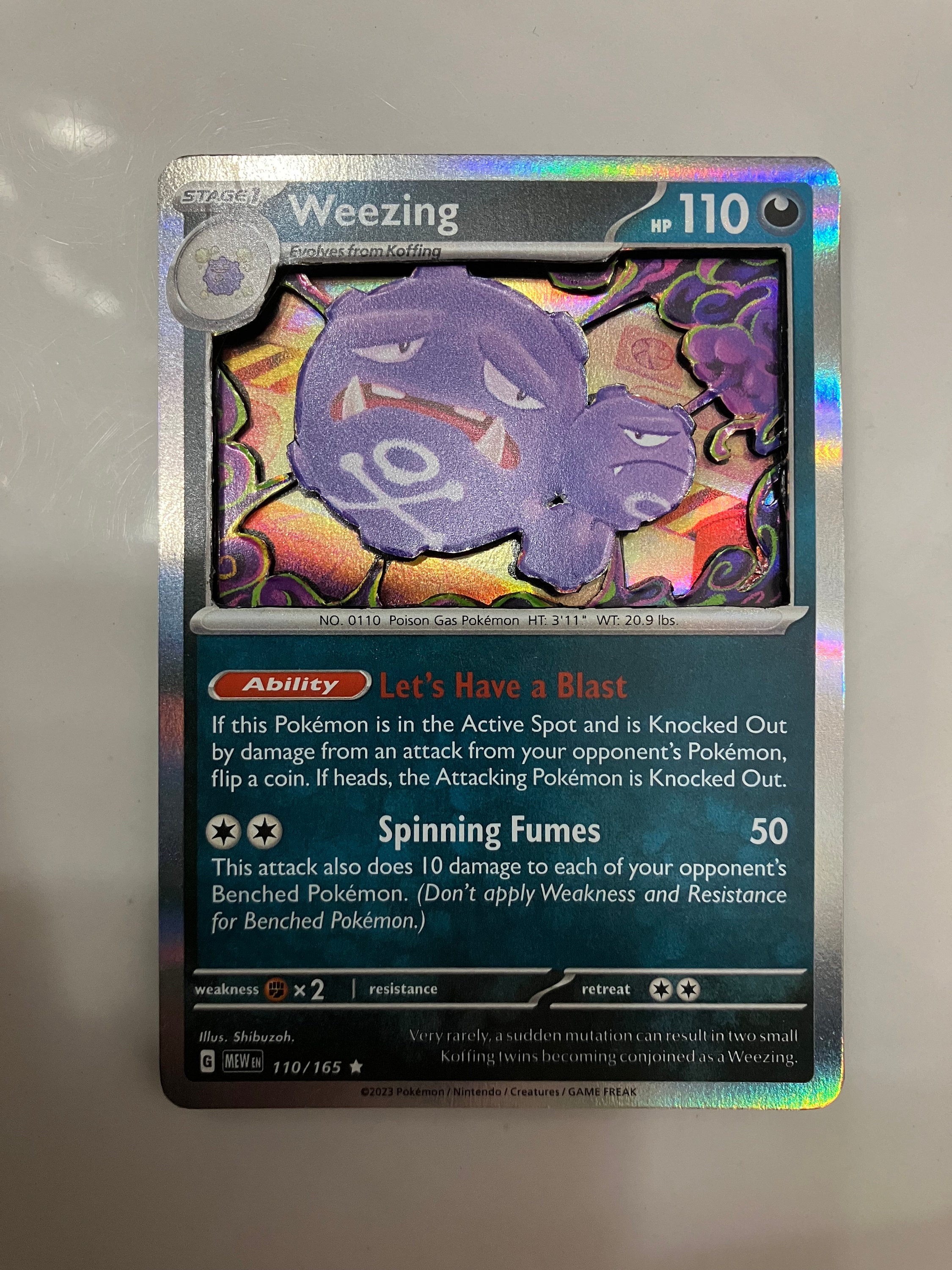 Custom Altered PKMN TCG Trading Cards 3D Pokemon Card - Weezing