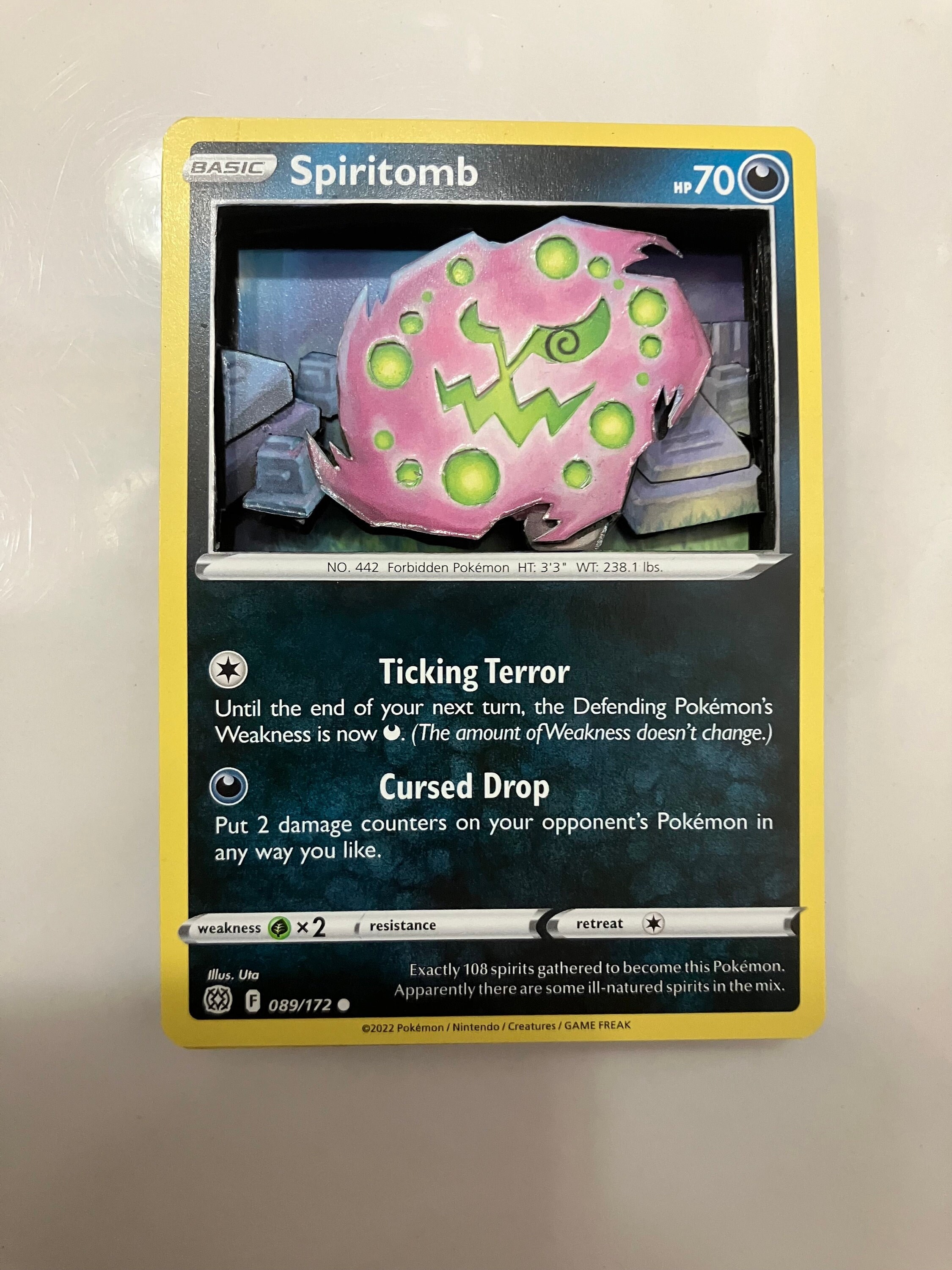 Custom Altered PKMN TCG Trading Cards 3D Pokemon Card - Spiritomb 089/172  Sword & Shield SWSH Brilliant Stars Singles Set