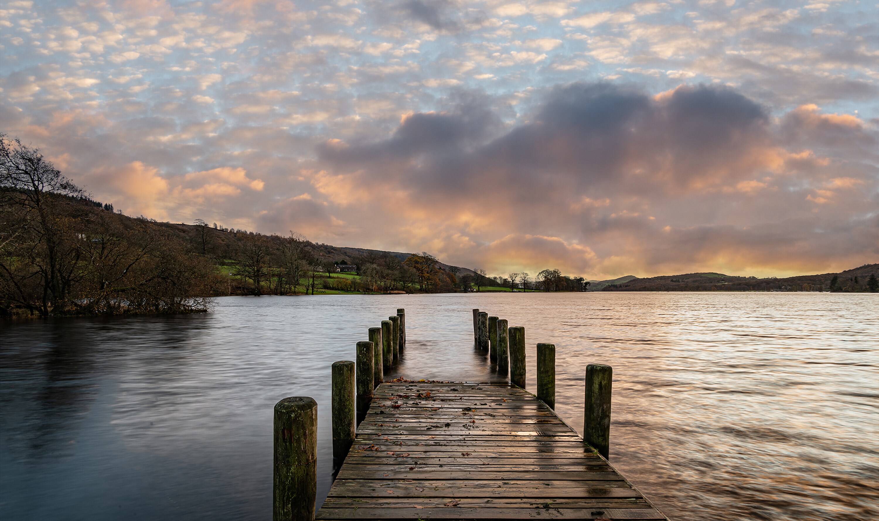 Coniston Jetty at sunset - Lake District art print