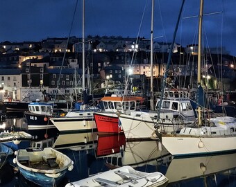 Mevagissey Harbour Cornwall - Coastal wall art home decor gift