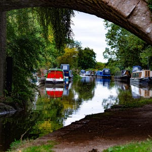 Péniches du canal d&#39;Oxford, impression d&#39;art, cadeau. art mural