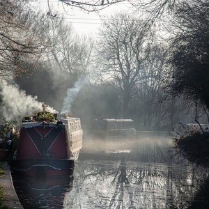 Grands bateaux du canal d&#39;Oxford, impression d&#39;art, cadeau