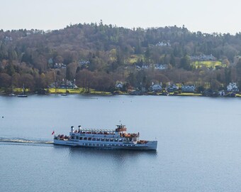 Teal touring Lake Windermere  panorama art print gift
