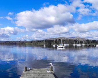 Lake Windermere from Ambleside panorama - Lake District art print