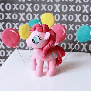 My little pony fondant cake topper balloons cake figurine birthday party keepsake cute  baby boy girl unique 1 6 7 years cartoon characters