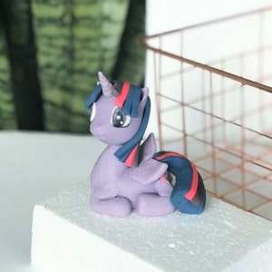 My little pony Twilight Sprakle rainbow cake topper figurine birthday party keepsake cute fondant baby girl 1 6 7 years edible figure