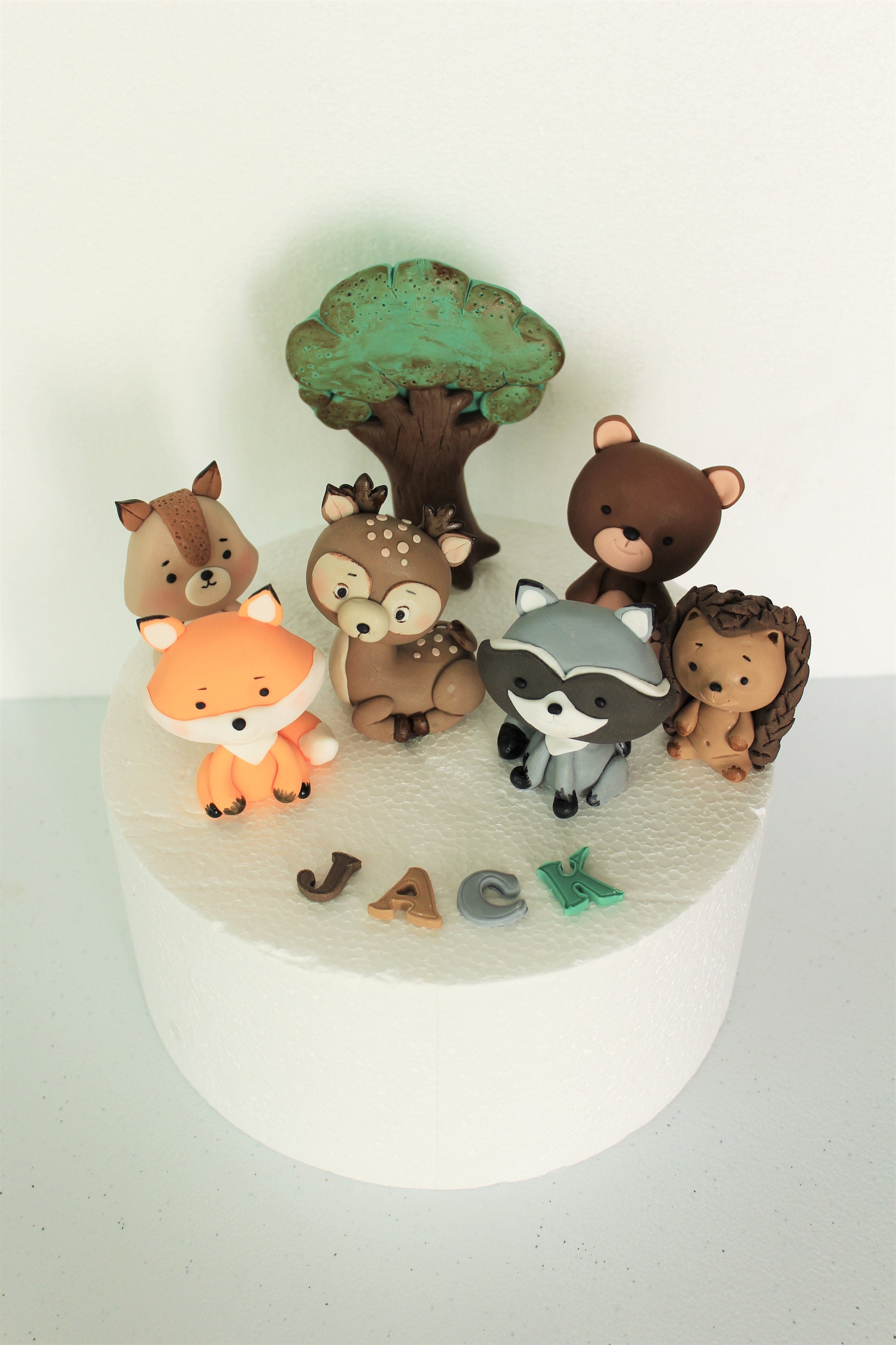 Woodland animals cake toppers deer fox bear squirrel summer Etsy