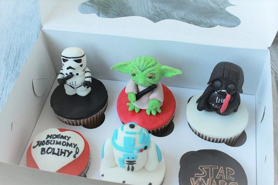 Star Wars Cake Topper Figurines Edible Sugar Cupcake Cake Baby - Etsy