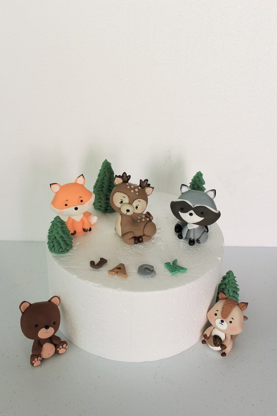 Woodland Animals Cake Toppers Fondant Forest Animals Figurines