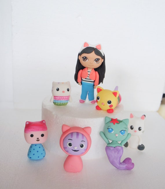 Gabby's Dollhouse Fondant Cake Toppers Cat Characters Cake Topper