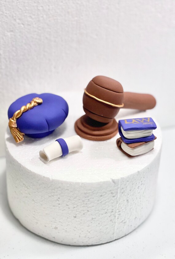 Graduation purple cap gavel diploma books cake toppers 2021 Etsy