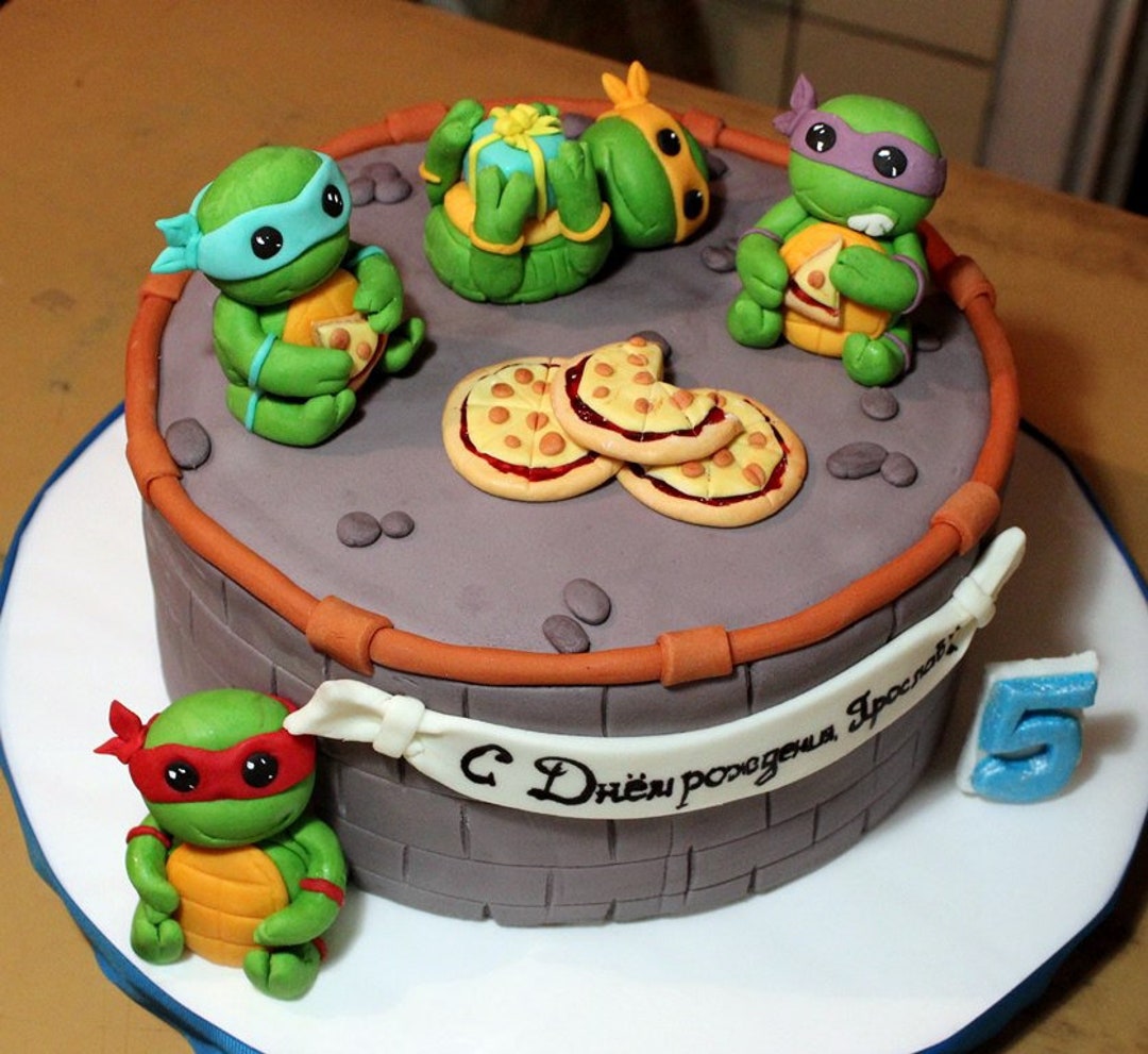 Pizza de bonbons pour anniversaire Tortue ninja!