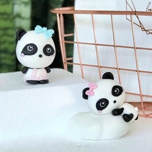 Panda READY TO SHIP! fondant cake topper decorations jungle animals white bear figurine birthday first party keepsake baby shower kids