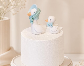 Goose Cake Topper, Cake Baby Shower, Fondant cake farm  birthday  party decoration decor