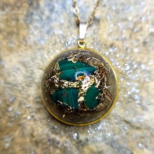 orgonite necklace malachite