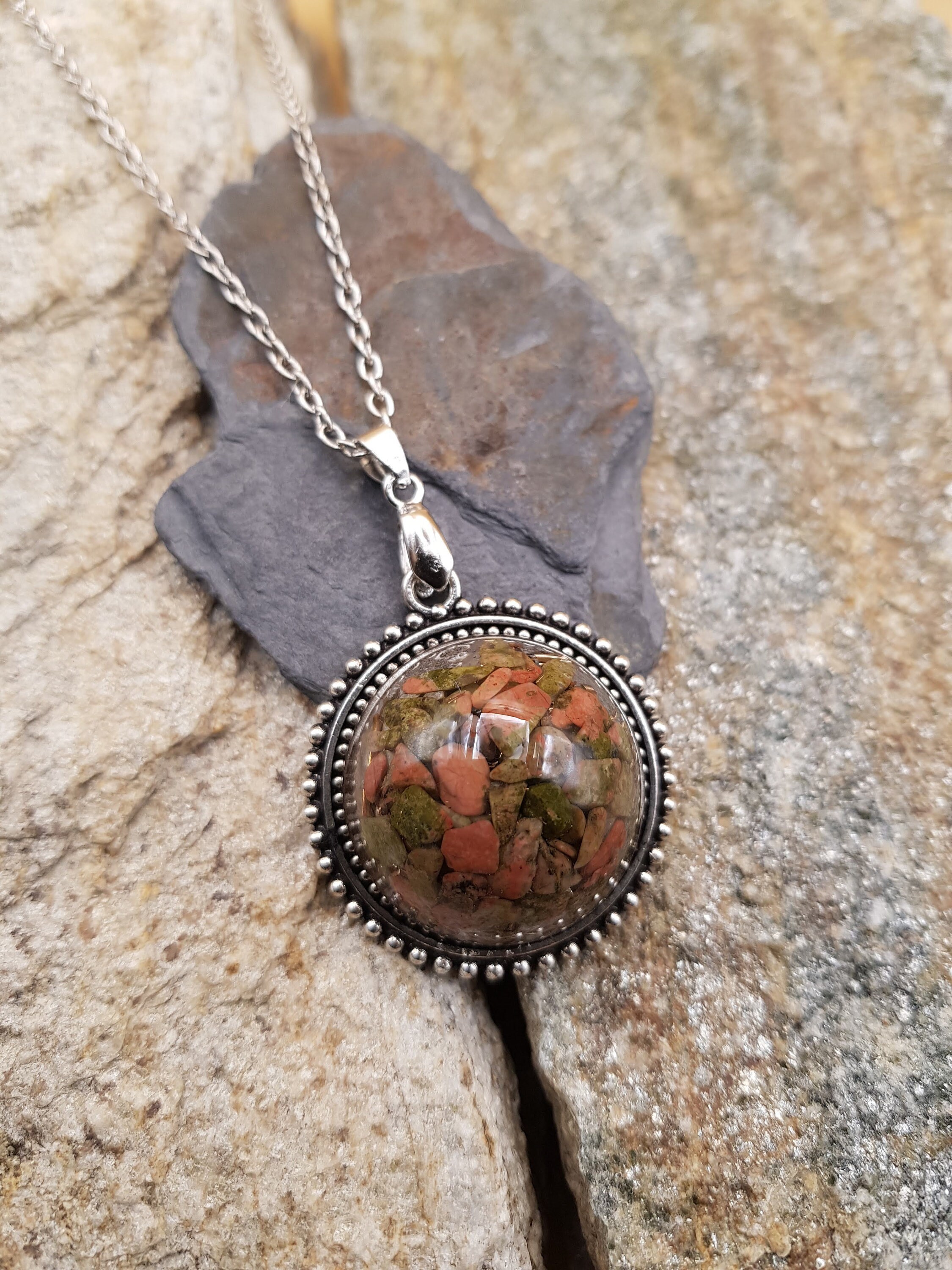 Orgonite Orgone Pendentif Unakite