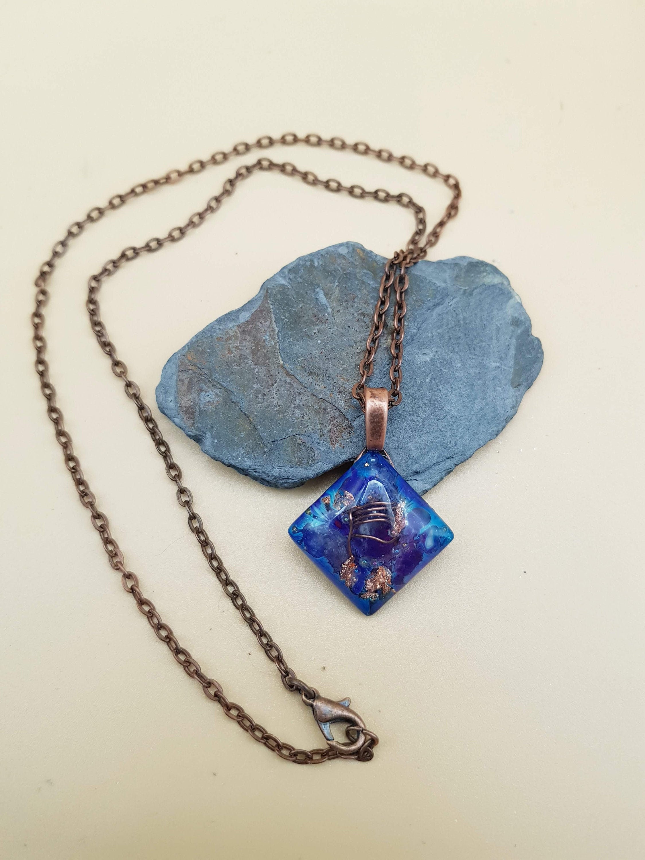 Orgonite Pendentif Bleue