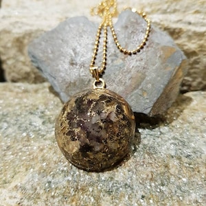 orgonite necklace gold