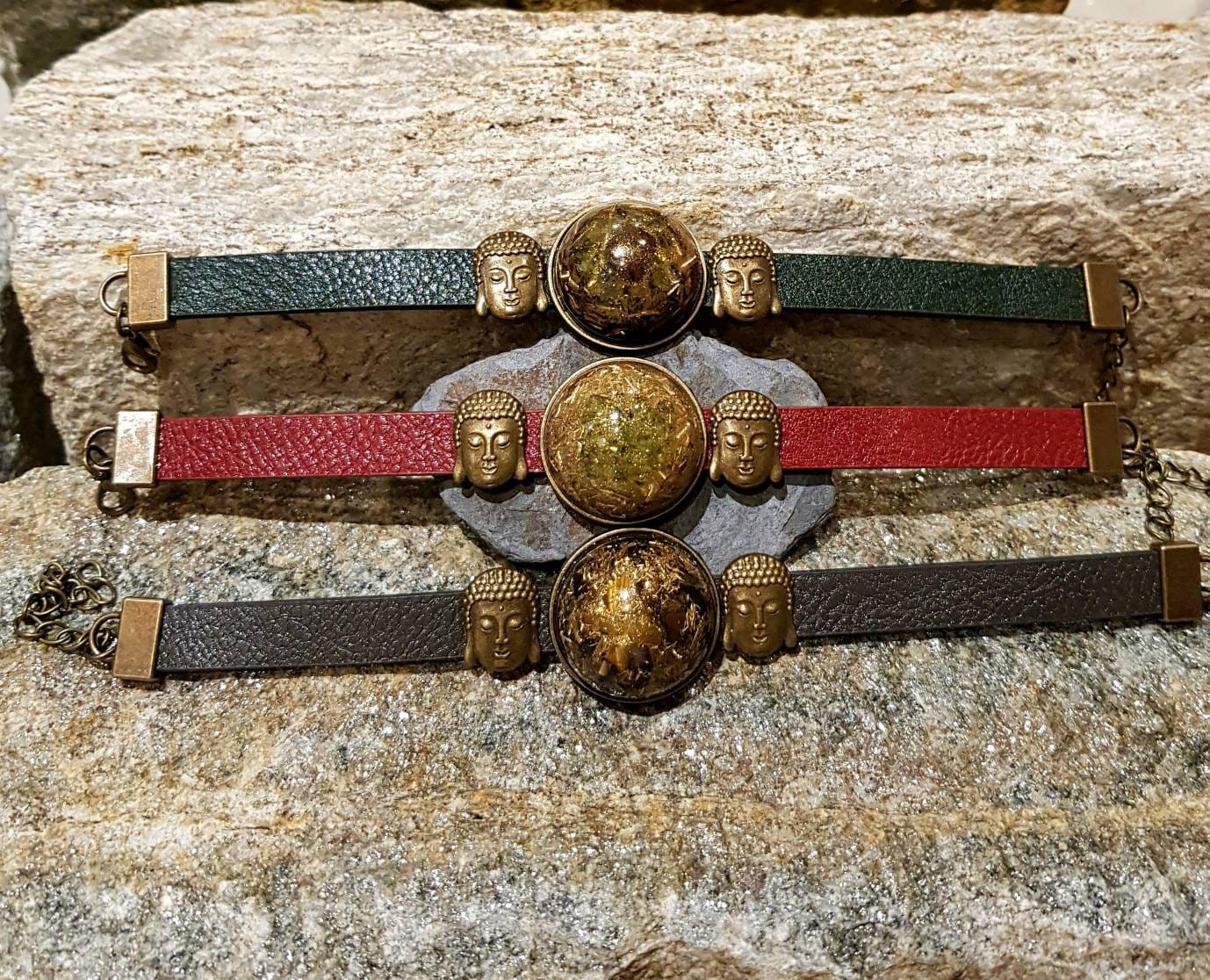 Orgonite Bracelet Bouddha Emf Énergie Positive Fait Main