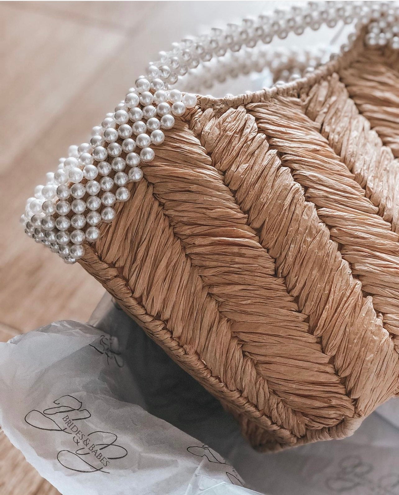 Pearl handle basket bag sales
