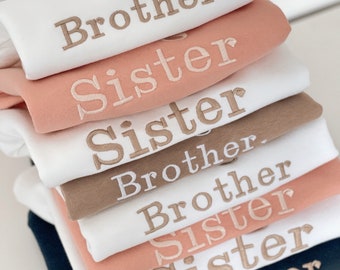 Big Sister Brother Little Brother Embroidered Sweater |Baby Kids Twinning Sibling Sweatshirts |Birthday Gift Boys Girls Unisex Winter Jumper