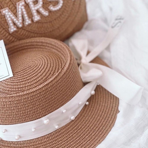 Personalised Beach Hat Sun Fedora Monogram Customised Straw Etsy UK