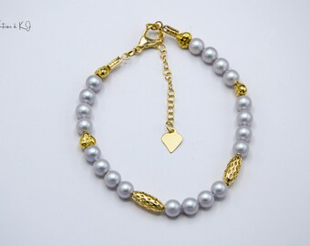 Idée cadeau femme fête des mères anniversaire bijoux fête des grands mères Bracelet plaqué or et perles