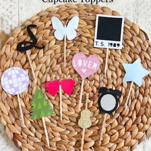 Swift Cupcake Toppers, Swiftie Birthday Party, swift Birthday Theme, Swiftie Birthday Gift, Eras Tour, Reputation, Poets Dept