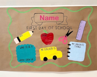 Hand Painted Back to School Banner, Personalized Custom Colors