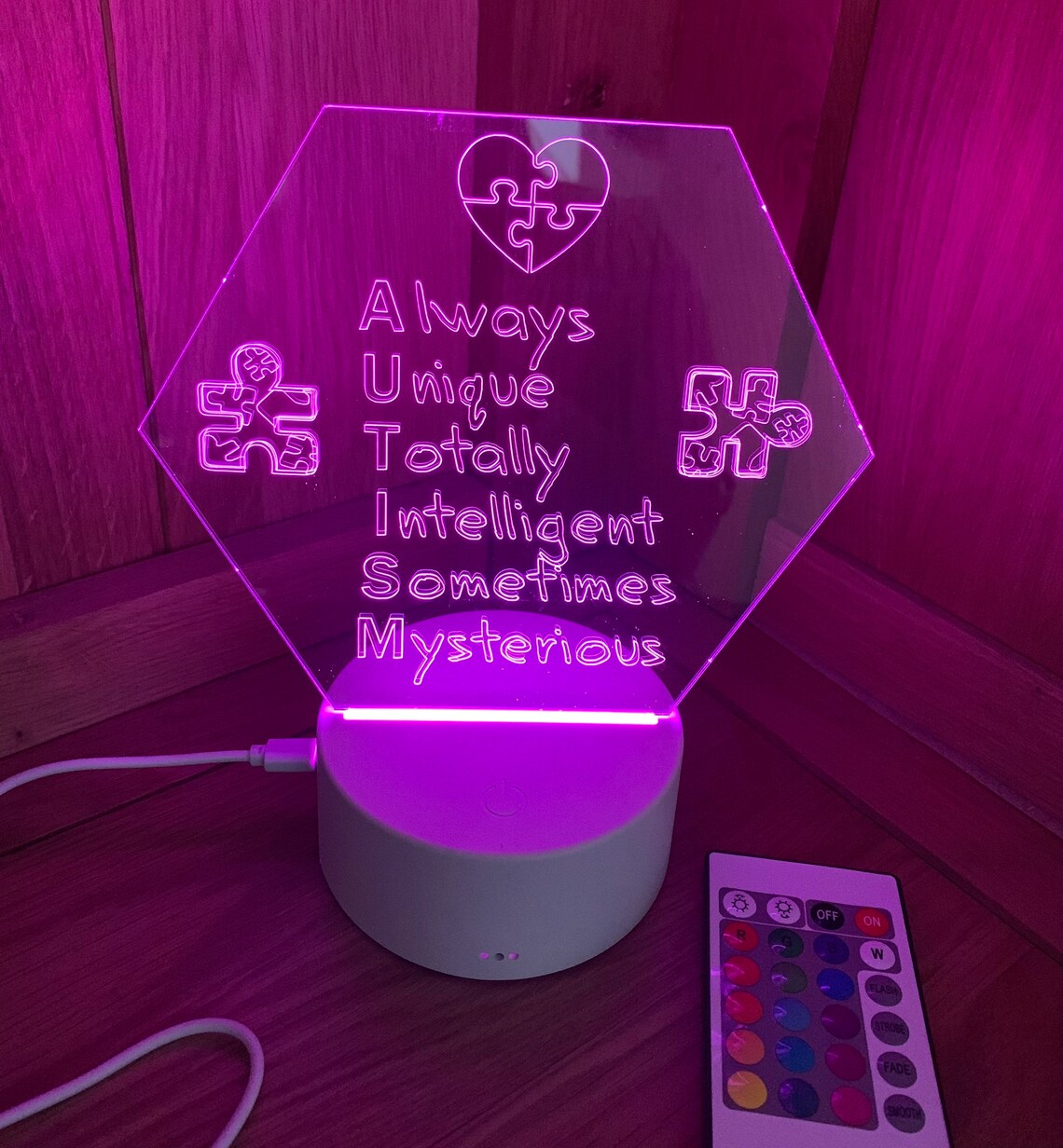 Celebrating Autism LED Night Light Personalised Perfect Etsy