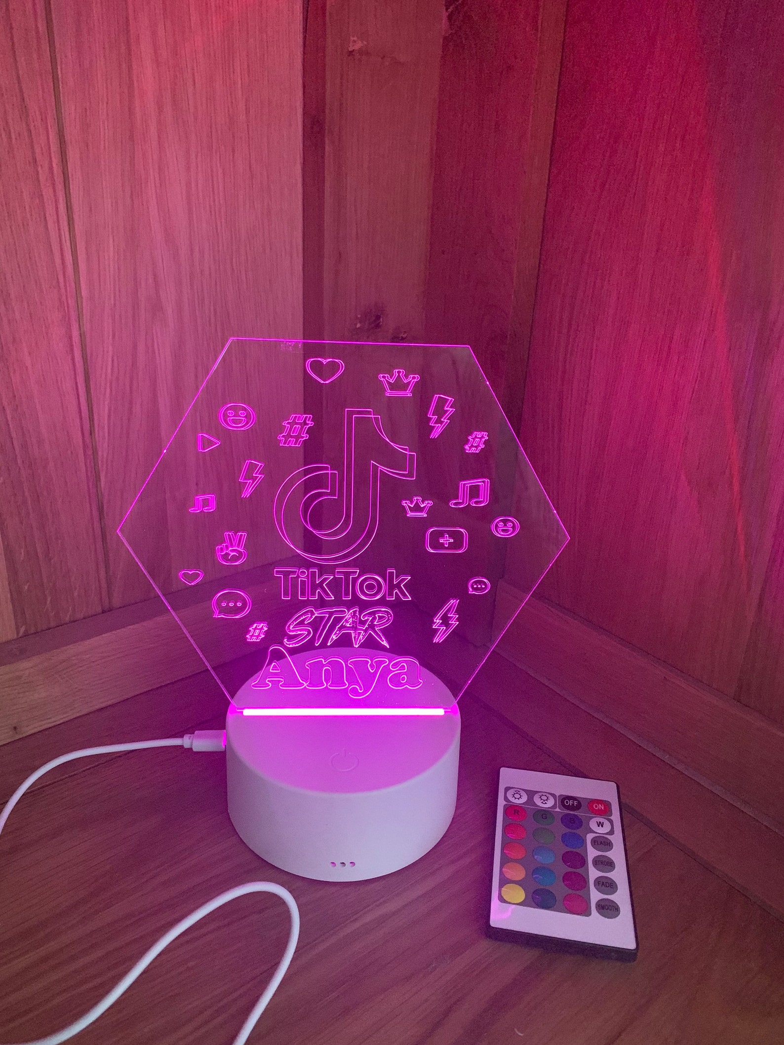 Tik Tok Themed LED Night Light Personalised Perfect Etsy