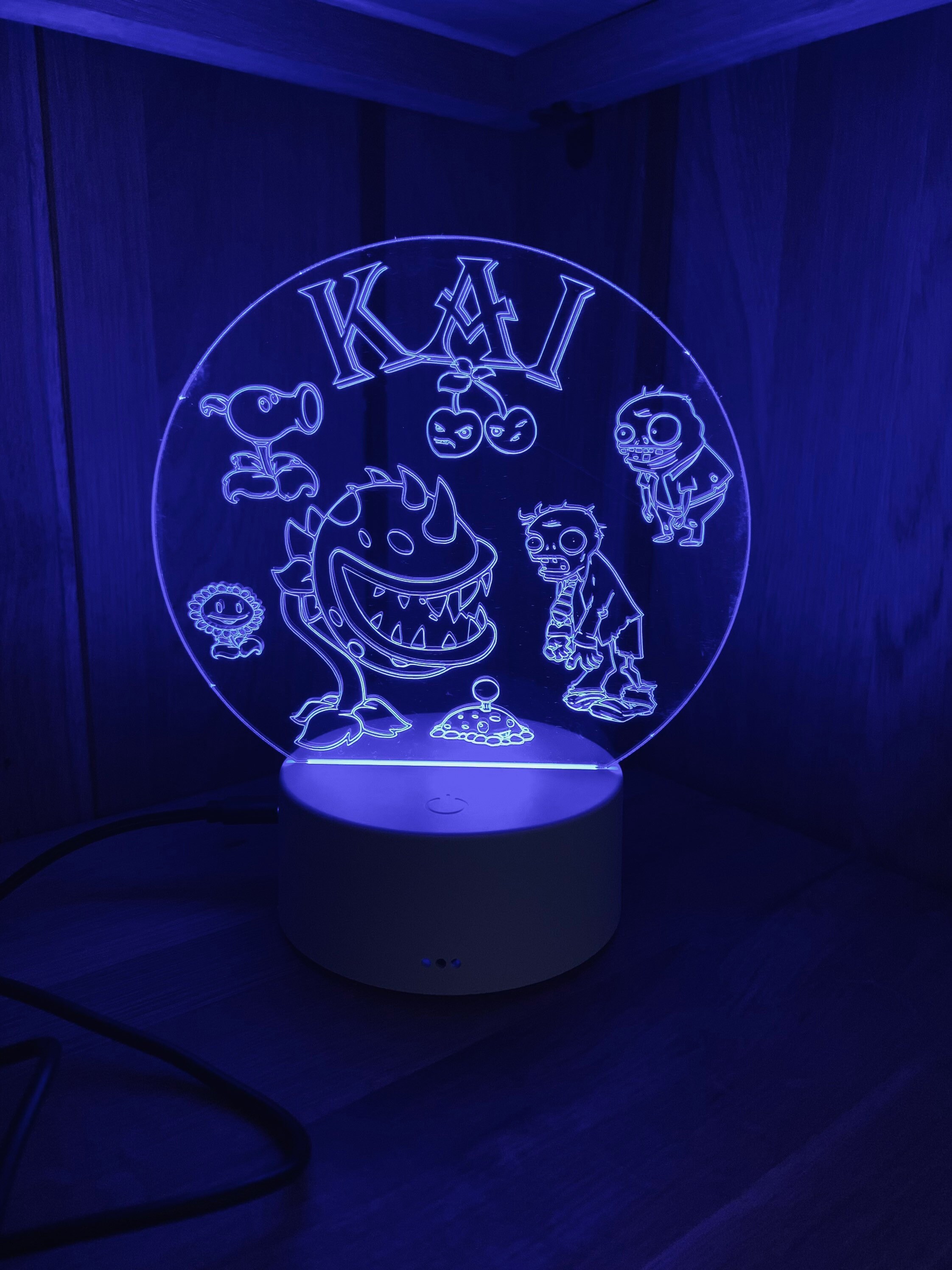 Plants vs Zombies Themed LED Night Light Personalised Etsy