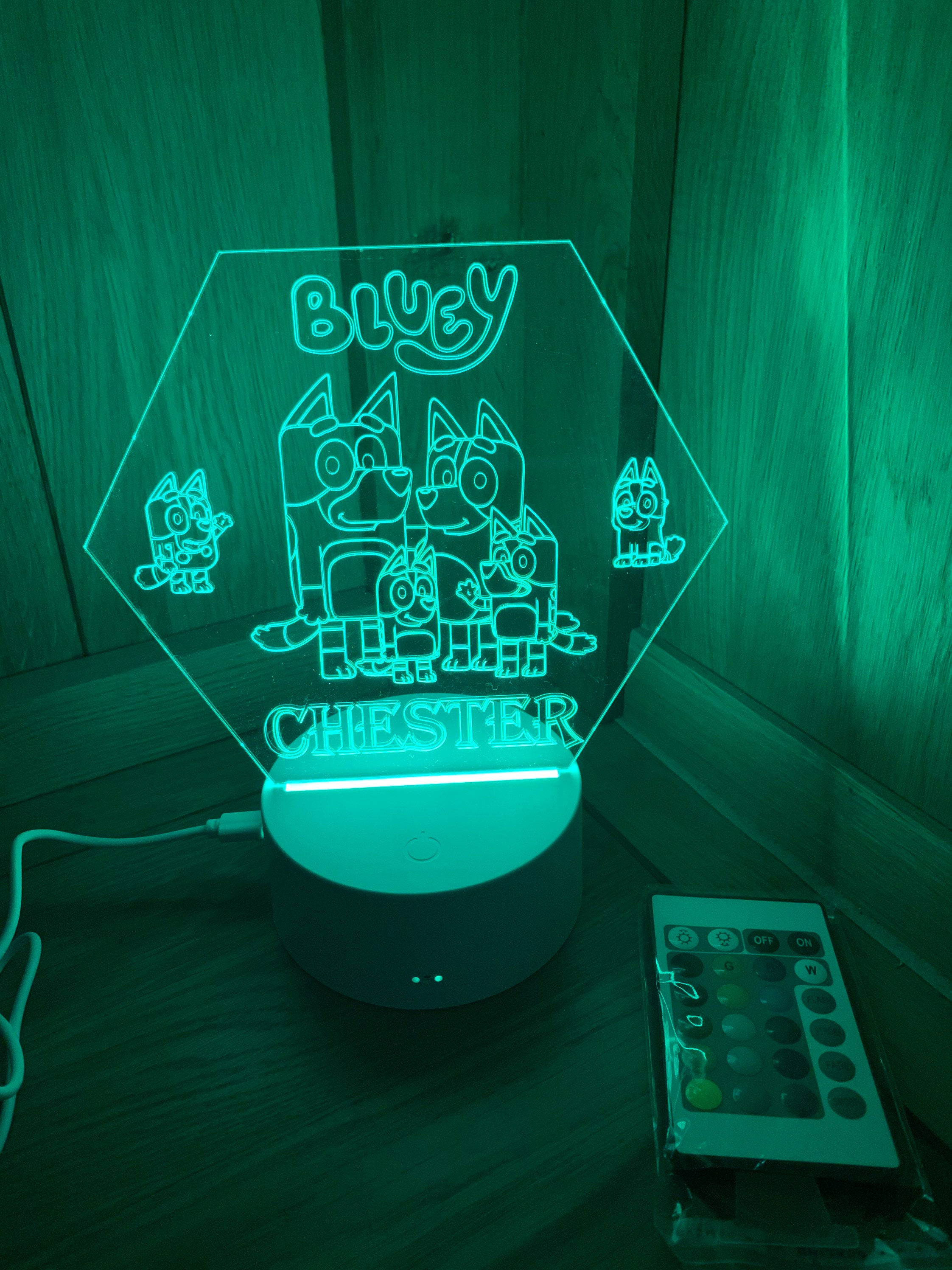 BLUEY THEMED LED Night Light Personalised Perfect Etsy