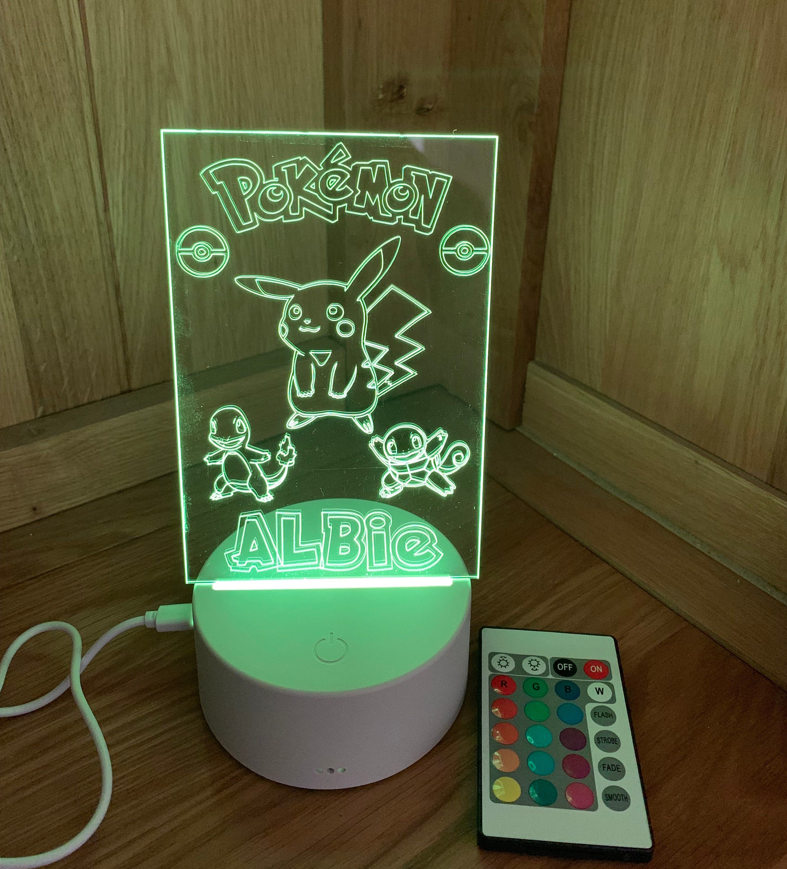 POKEMON Themed LED Night Light Personalised Perfect Etsy