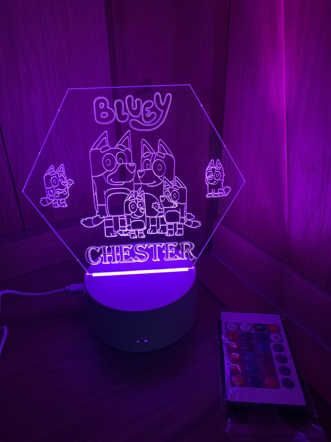 BLUEY THEMED LED Night Light Personalised Perfect Etsy