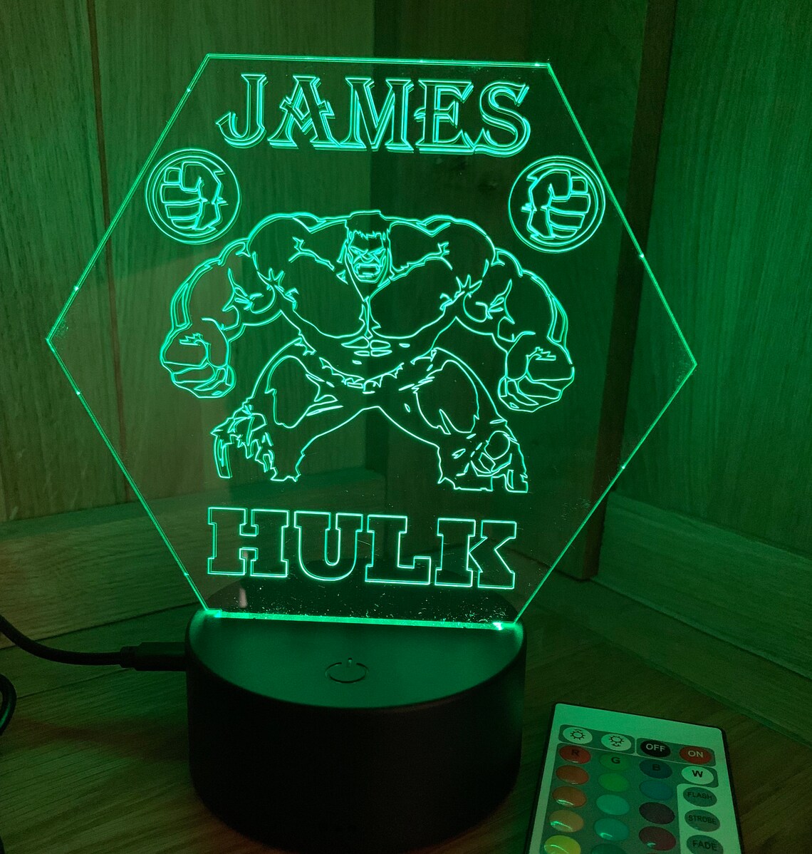 Hulk Themed LED Night Light Personalised Perfect Etsy