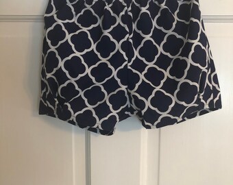 children's shorts navy and white pattern size 18-24 months