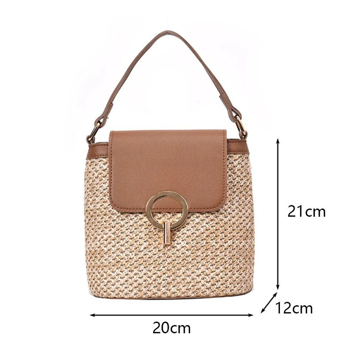 Small Straw Bucket Bags Crossbody Bags Shoulder Bag Travel Etsy