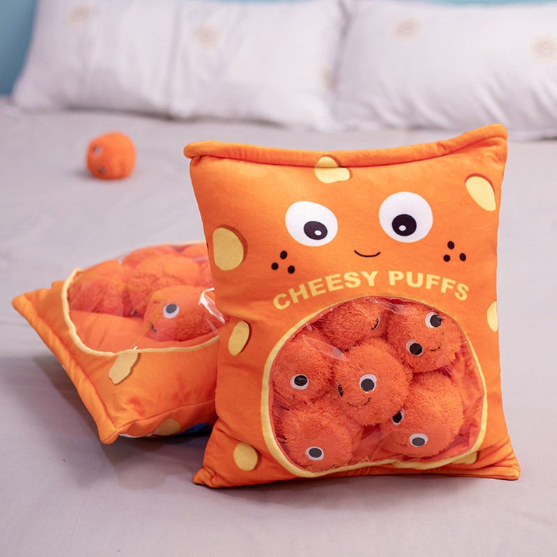 Kids Plush Stuffed Animal Cheesy Puffs Cheese Puffs Snack | Etsy