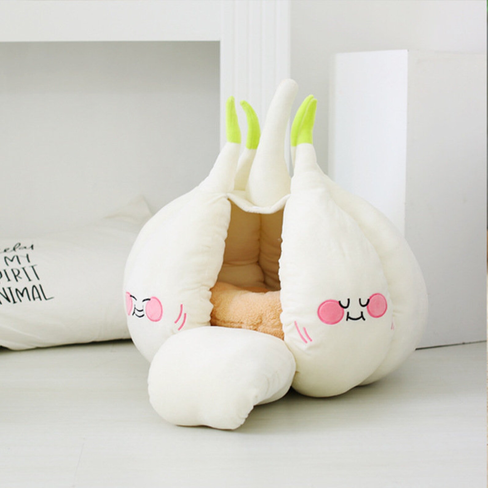 Garlic Bulb Cat Bed Dog Bed Kawaii Plush Cat Plush Cat Etsy